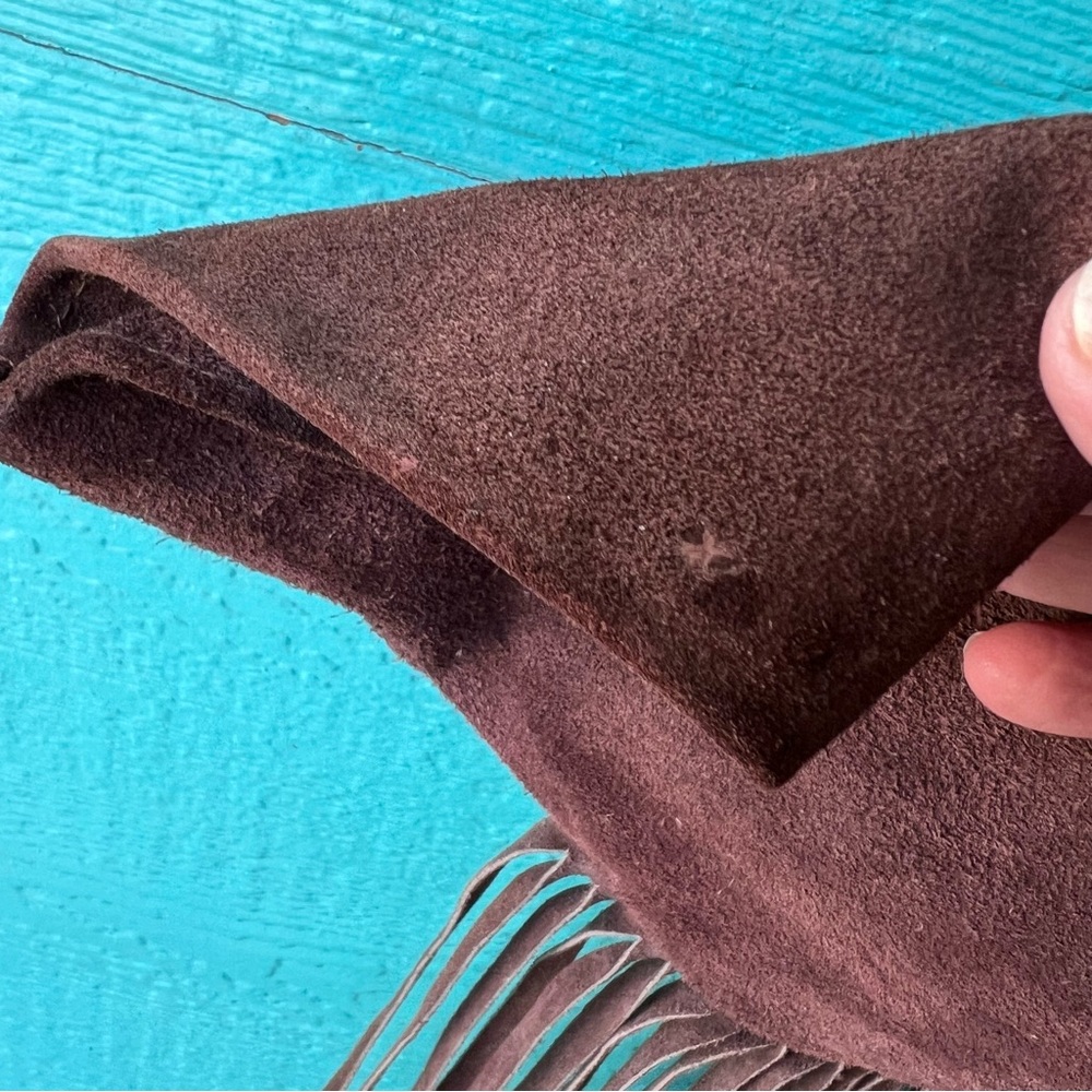 1970 Brown Super Long Fringe Suede Jacket VINTAGE WESTERN SIZE 40 OOAK - Picture 10 of 16